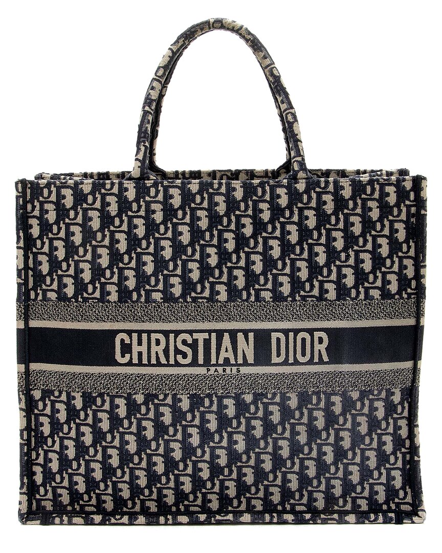 Dior Blue Oblique Canvas Large Book Tote (authentic Pre-loved)