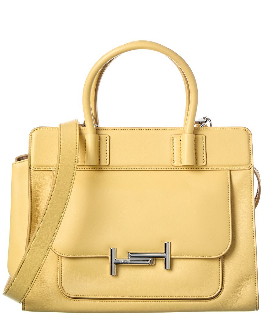 Tod's Leather Tote In Yellow
