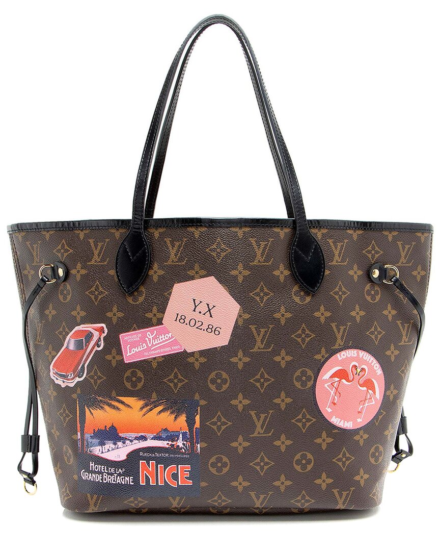 Pre-owned Louis Vuitton Black Monogram Canvas World Tour Neverfull Mm (authentic Pre-loved)