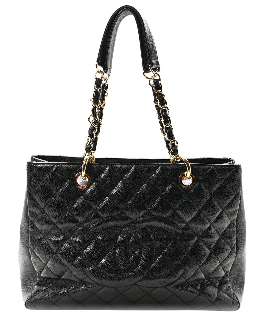 Pre-owned Chanel Black Caviar Leather Grand Shopping Tote Ghw (authentic Pre-loved)