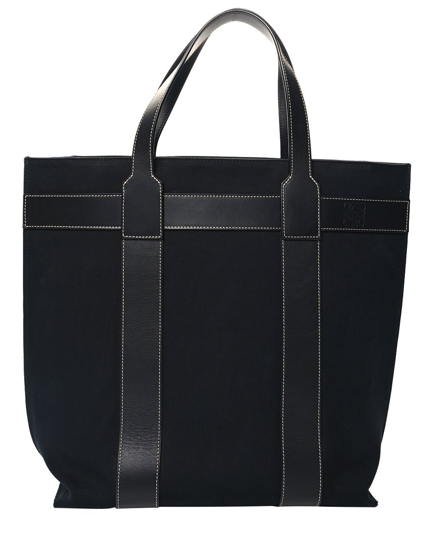 Loewe Black Canvas Anagram Tote (authentic Pre-loved)