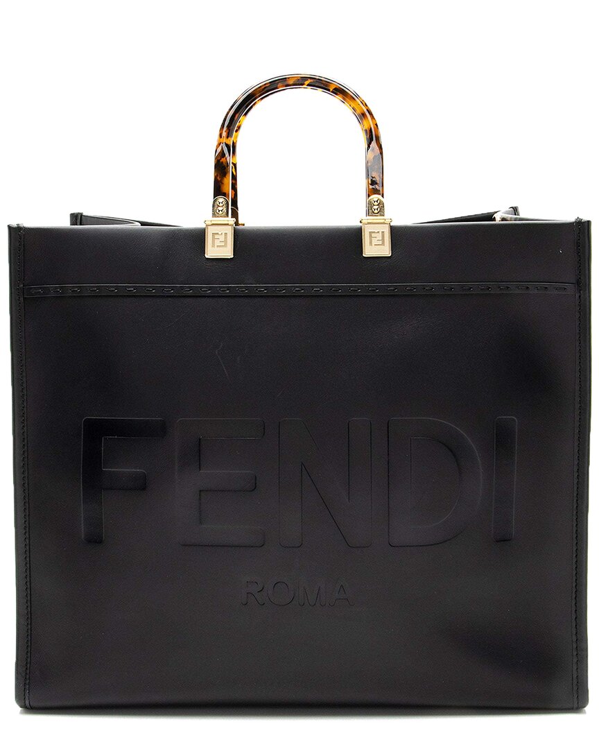 Fendi Black Leather Sunshine Large Shopper Tote (authentic Pre-loved)