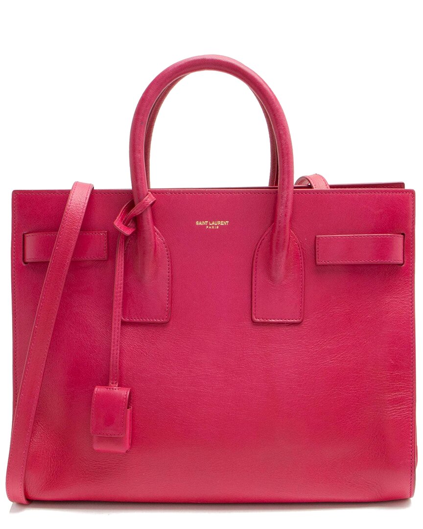 Saint Laurent Pink Calfskin Sac De Jour Small Tote (authentic Pre-loved) In Pink