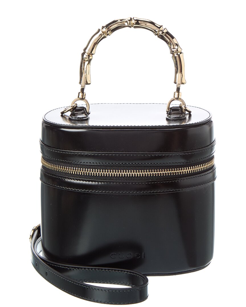 Gucci Mini Leather Vanity Bag In Black