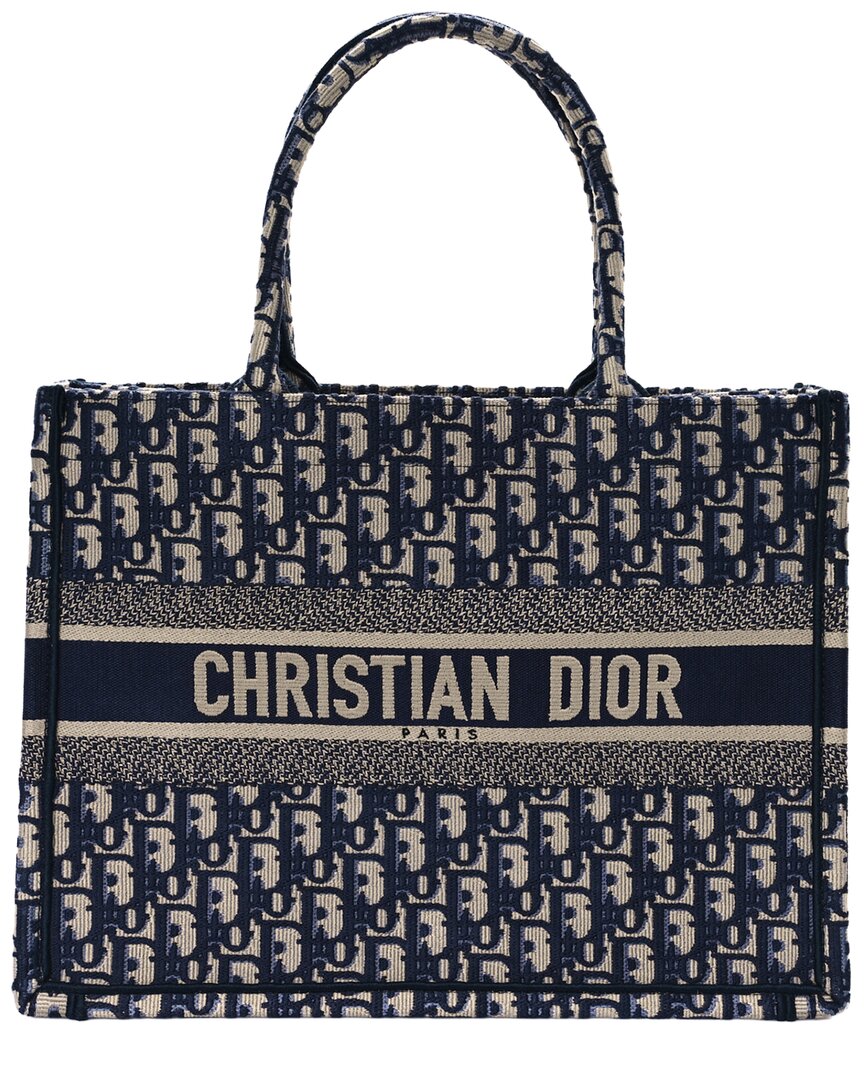 Dior Blue Oblique Canvas Oblique Medium Book Tote (authentic Pre-loved) In Blue