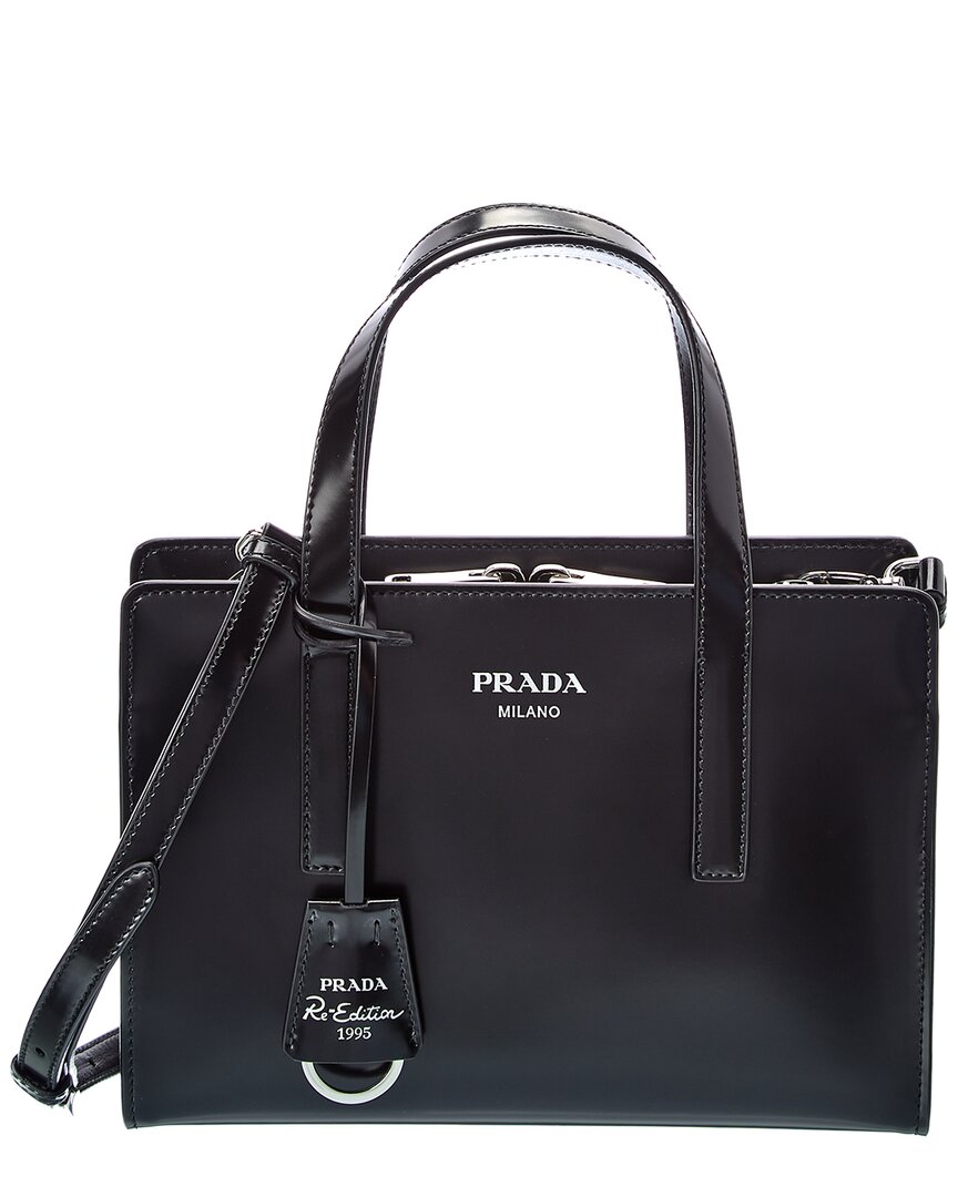 Prada Re-edition 1995 Leather Tote In Black