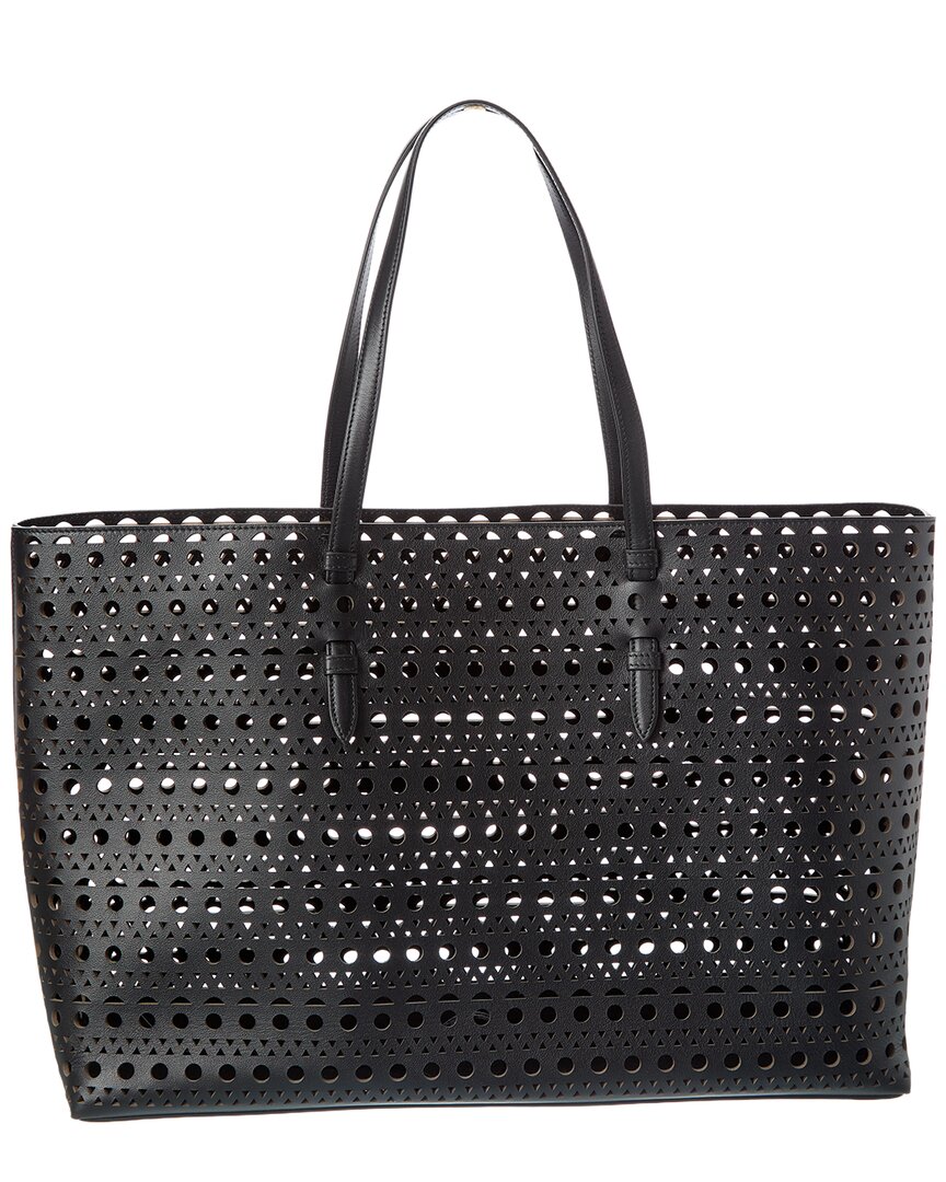 Alaïa Mina 44 Leather Tote In Black