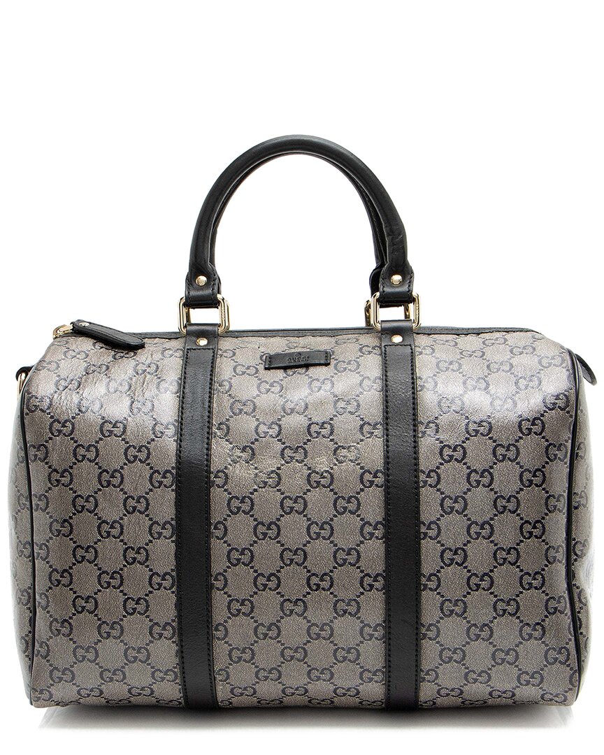 Gucci Black Glitter Gg Supreme Joy Boston Bag (authentic Pre-loved)