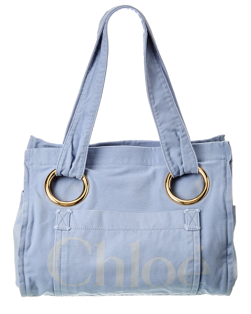 専用2 Chloé Plage Canvas Tote Women's Blue Os | eBay