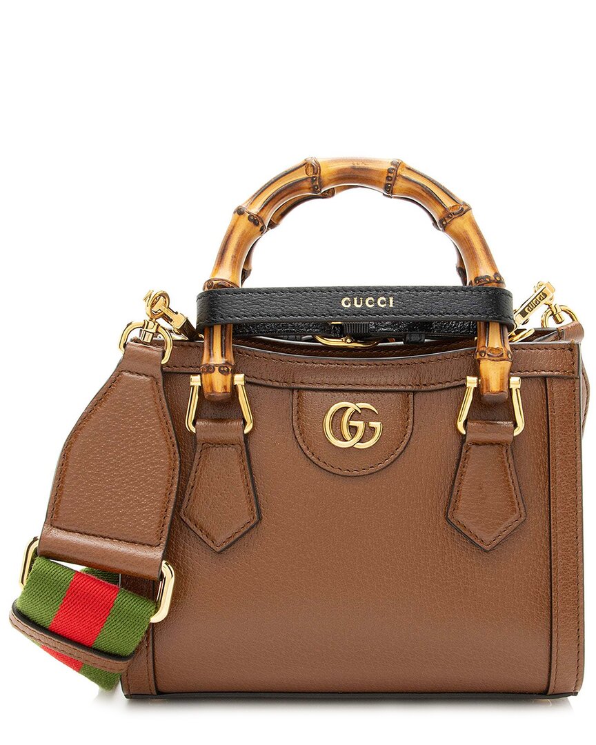 Gucci Brown Leather Bamboo Diana Mini Tote (authentic Pre-loved)