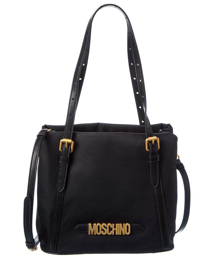 Shop Moschino Logo Tote In Black