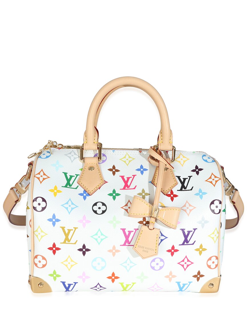 Pre-owned Louis Vuitton Multicolor & White Monogram Canvas X Tm Speedy Bandouliere 25 (authentic Pre-loved)
