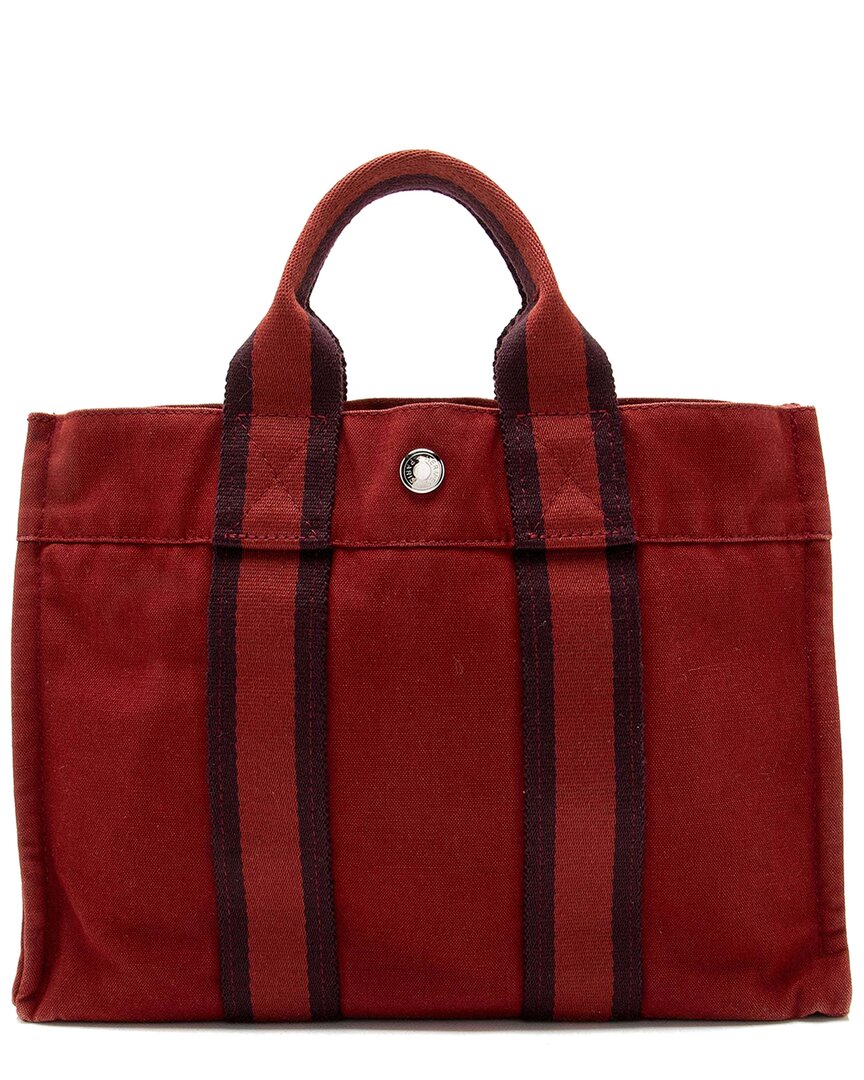 Pre-owned Hermes Hermèscanvas Herline Pm Tote (authentic Pre-loved)
