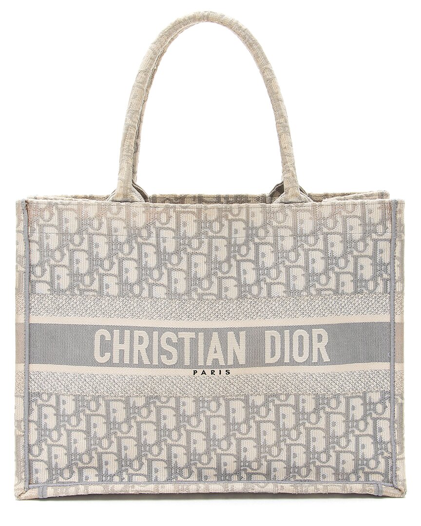 Dior Grey Canvas Small Book Tote (authentic Pre-loved)