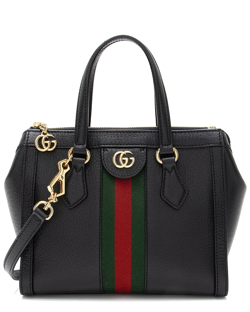 Gucci Black Leather Ophidia Small Tote (authentic Pre-loved)