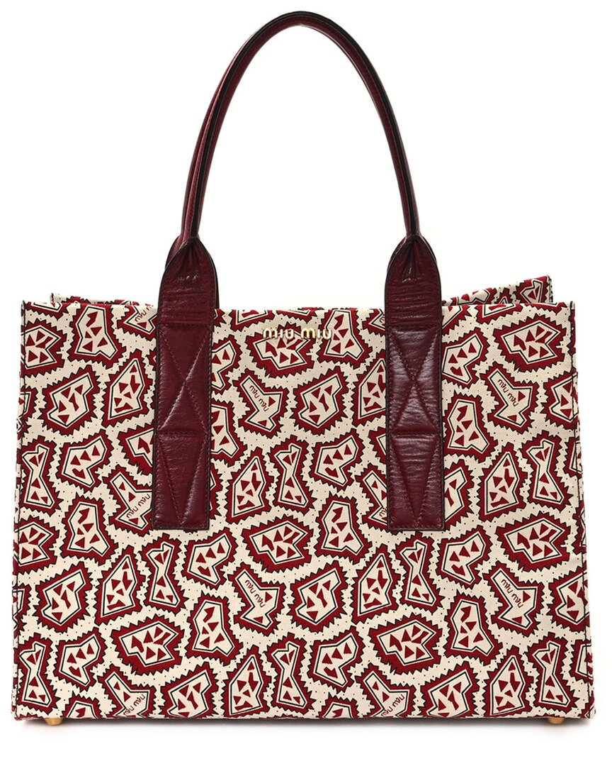 Miu Miu Multicolor Jacquard Geometric Print Tote (authentic Pre-loved)
