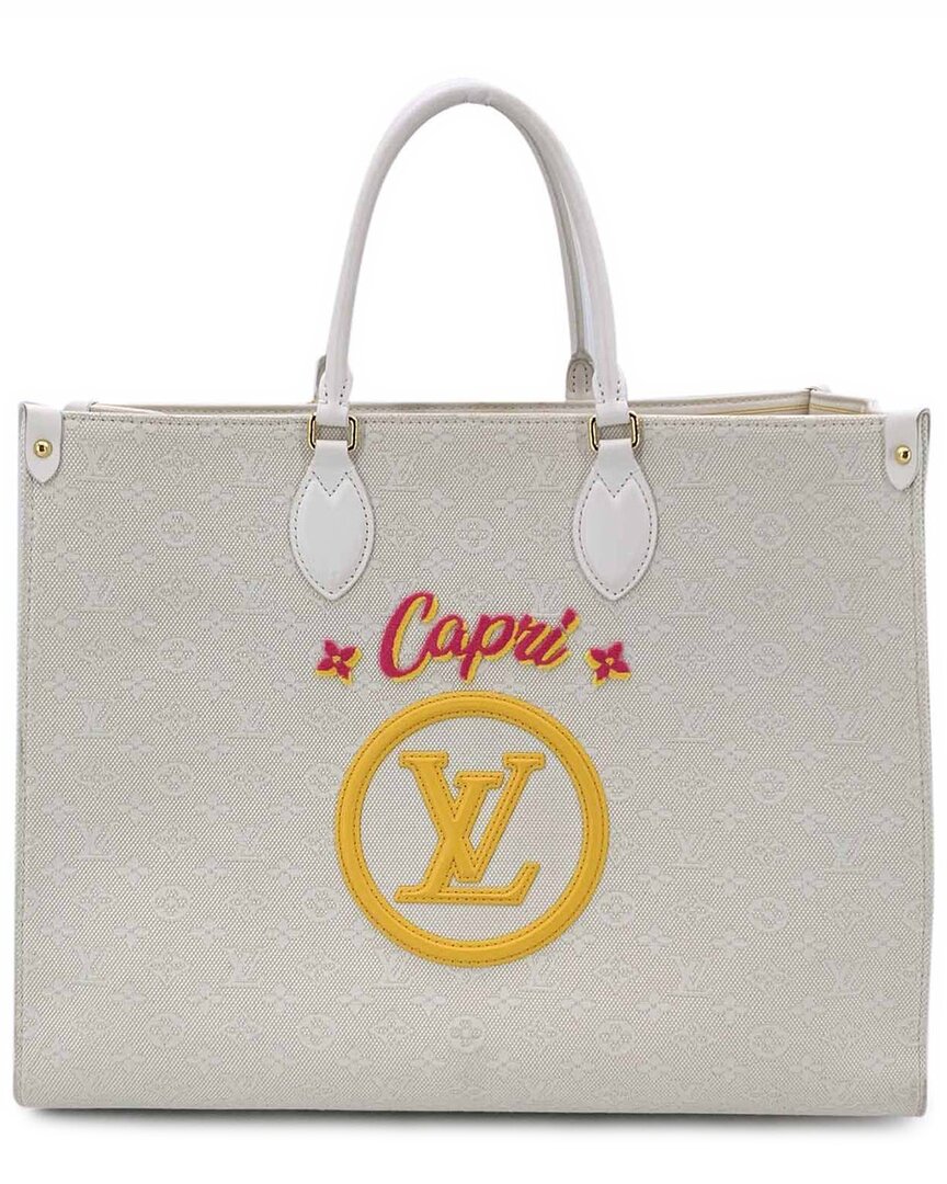 Pre-owned Louis Vuitton Brown Cotton Onthego (authentic Pre-loved)