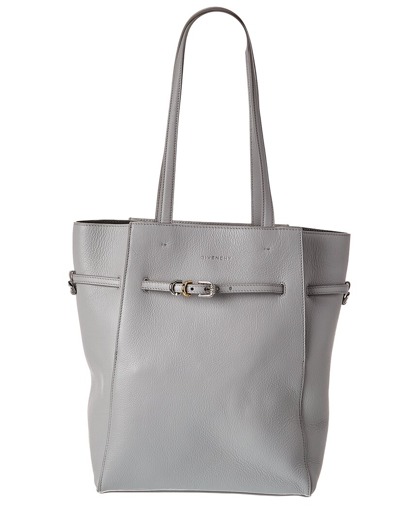 Givenchy North South Small Leather Tote In Gray