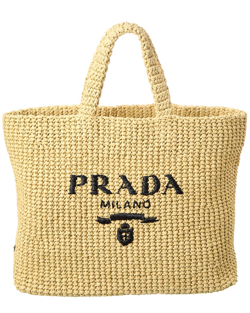 Prada Ven Raffia Tote Bag