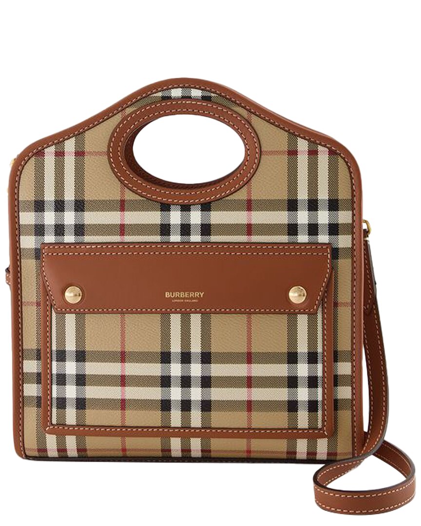 Burberry Brown Synthetic Mini Pocket In Brown
