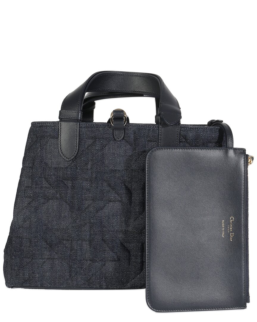 Dior Blue Denim Cannage Medium Toujours (authentic Pre-loved) In Blue