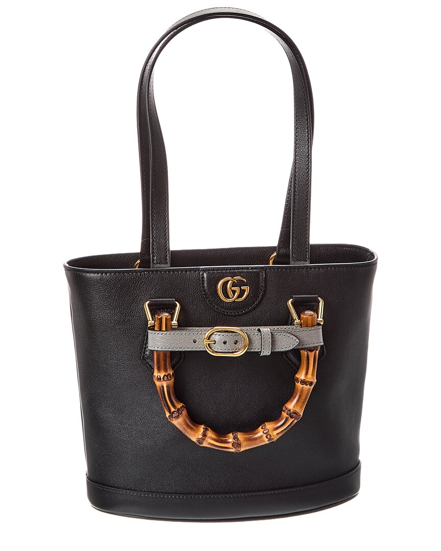 Gucci Diana Small Leather Tote In Black