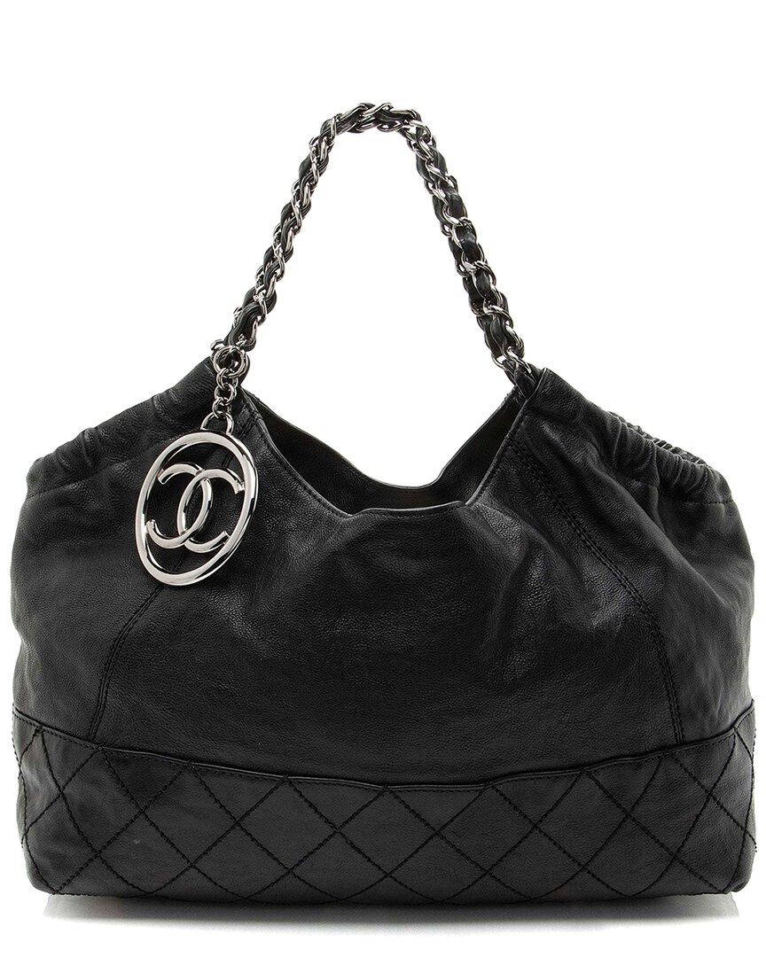 Click to view more detailed imagery on our partner's website Pre-owned Chanel Black Calfskin Petit Cocos Cabas Shopper Tote (authentic Pre-loved)