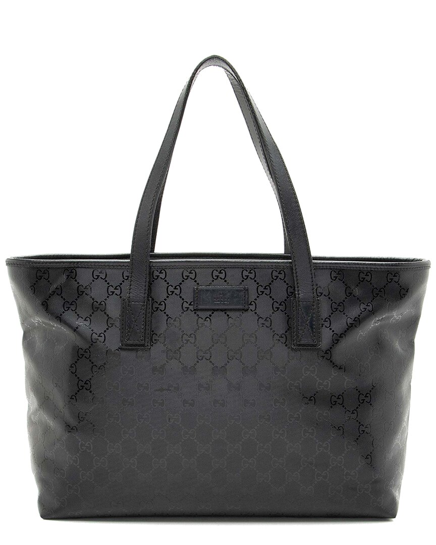 Gucci Black Gg Imprime Medium Tote (authentic Pre-loved)