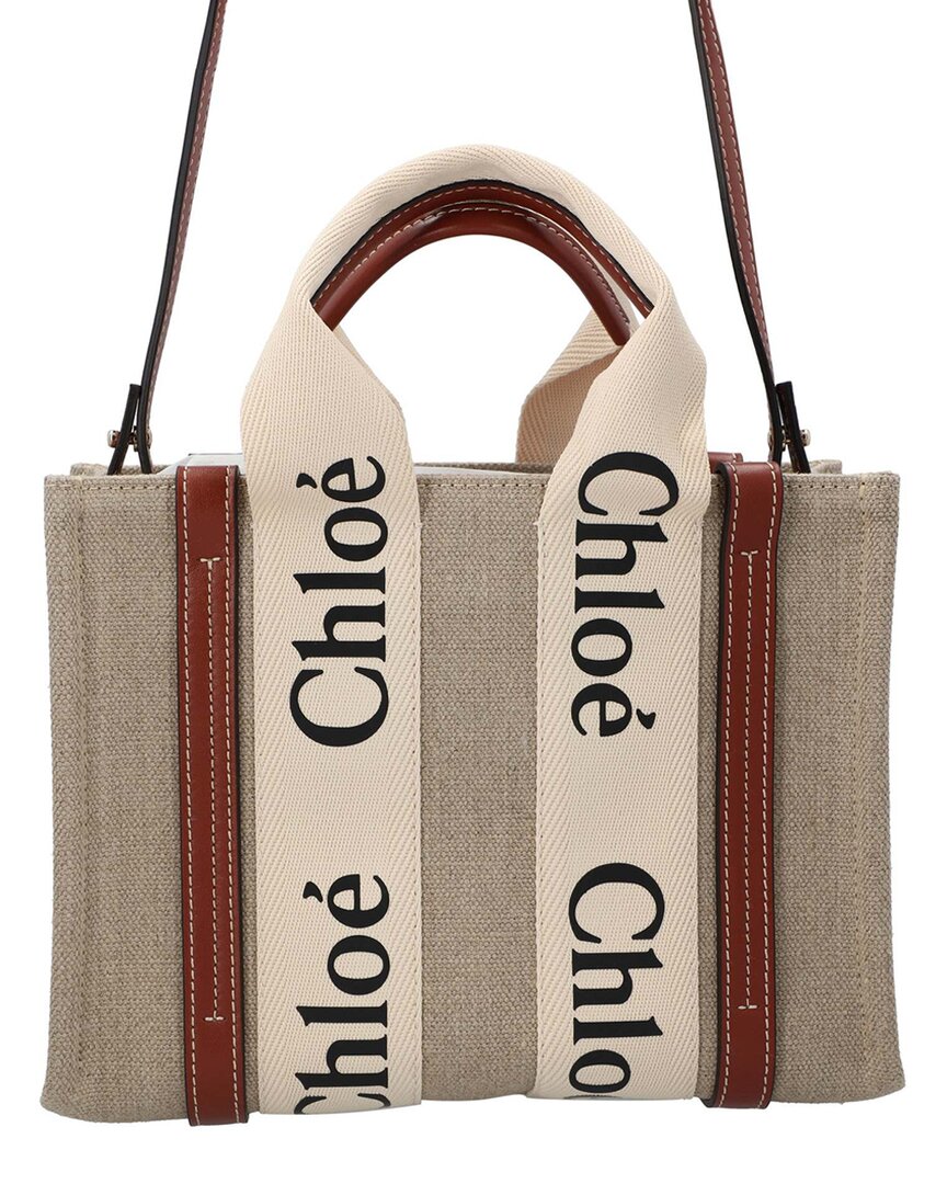 Chloé Linen Small Woody Tote, Never Carried (authentic Pre-loved)