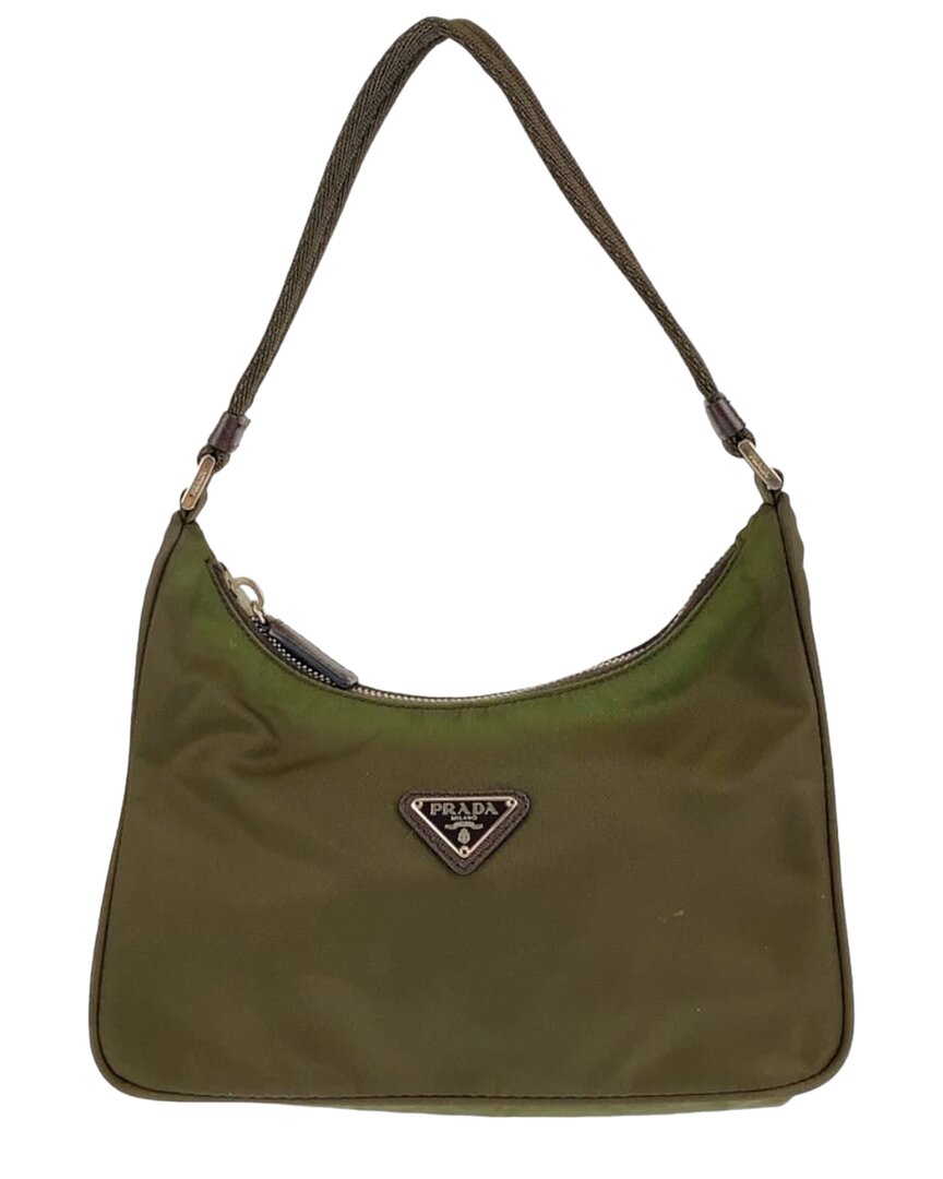 Prada Nylon Mini Handbag (authentic Pre-loved) In Green