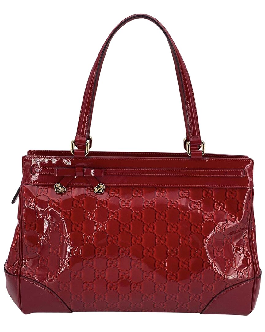 Gucci Red Patent Leather Patent Tote (authentic Pre-loved)