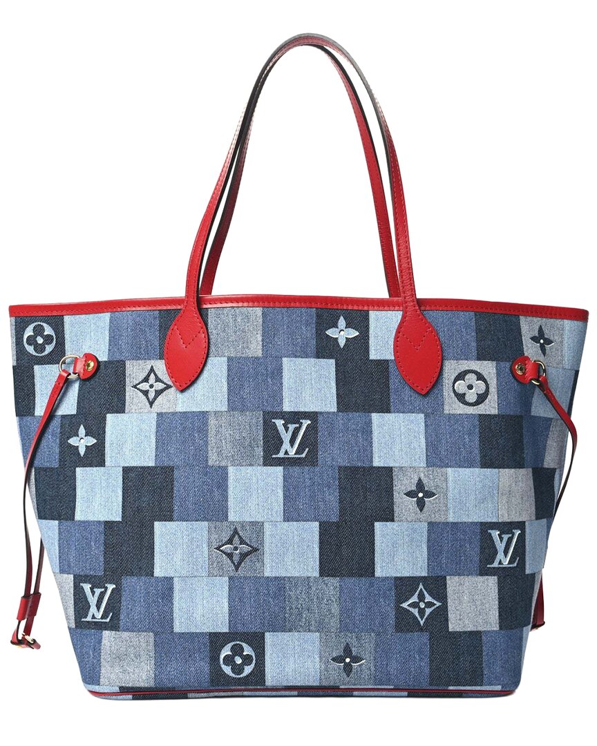 Pre-owned Louis Vuitton Neverfull Denim Tote