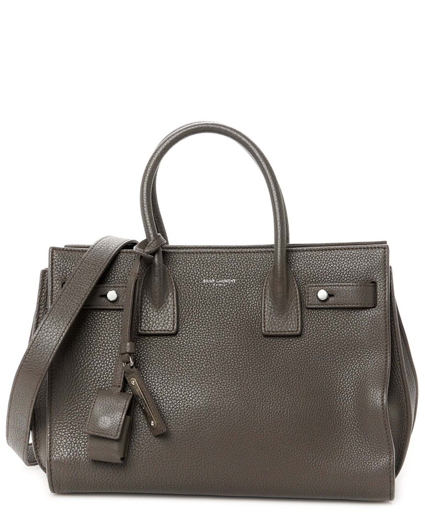 Saint Laurent Baby Sac De Jour Leather Tote In Gray
