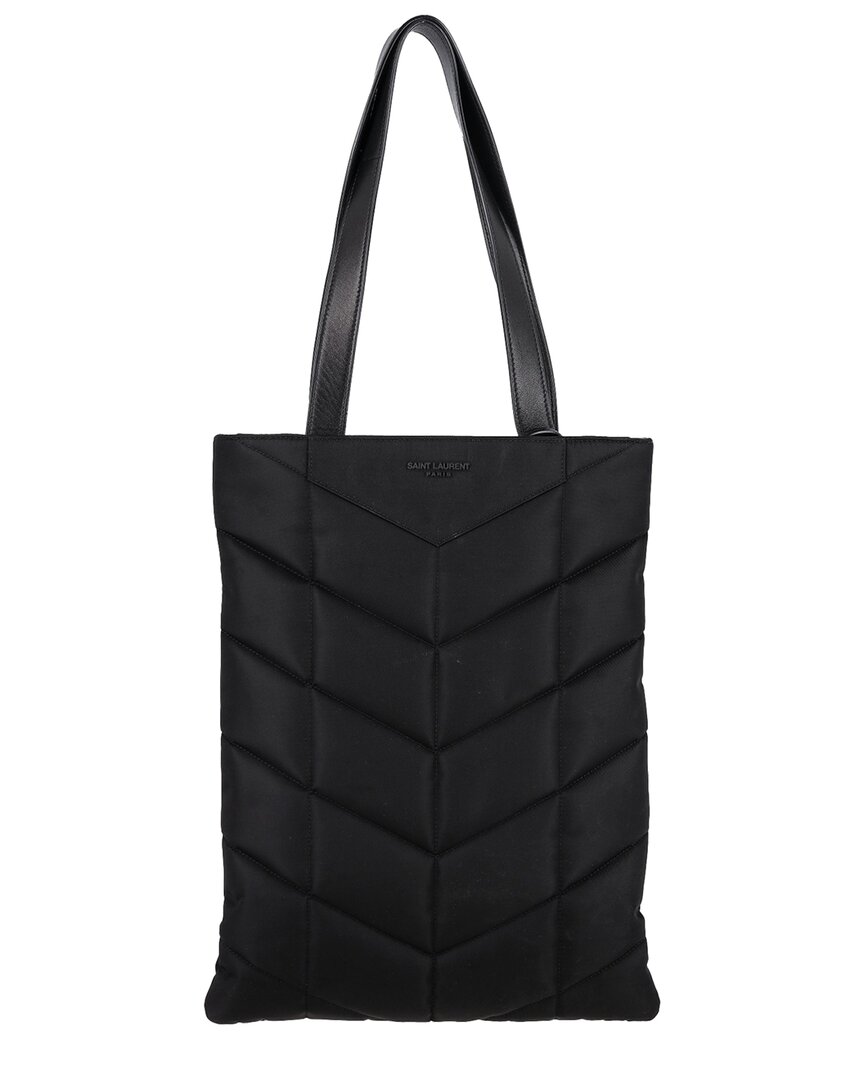 Saint Laurent Black Nylon Tall Puffer Tote (authentic Pre-loved)