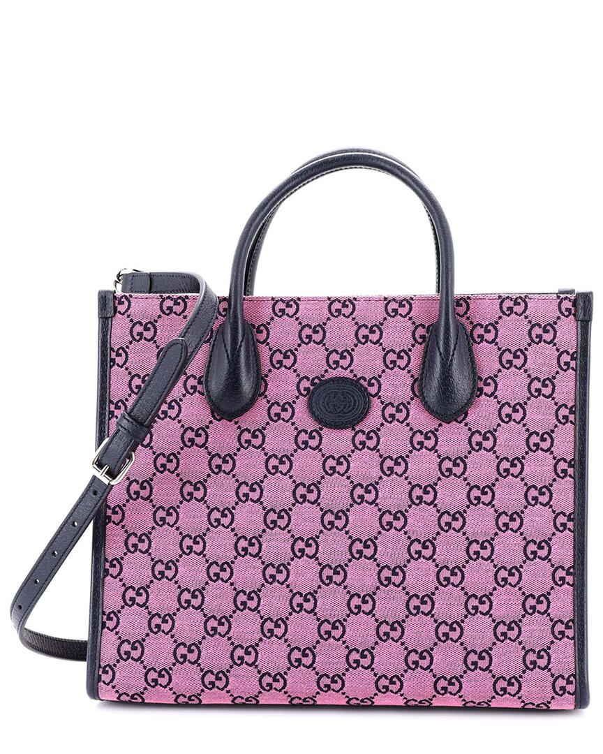 Gucci Structured Top Handle Open Tote Gg Canvas Small (authentic Pre-loved) In Multi