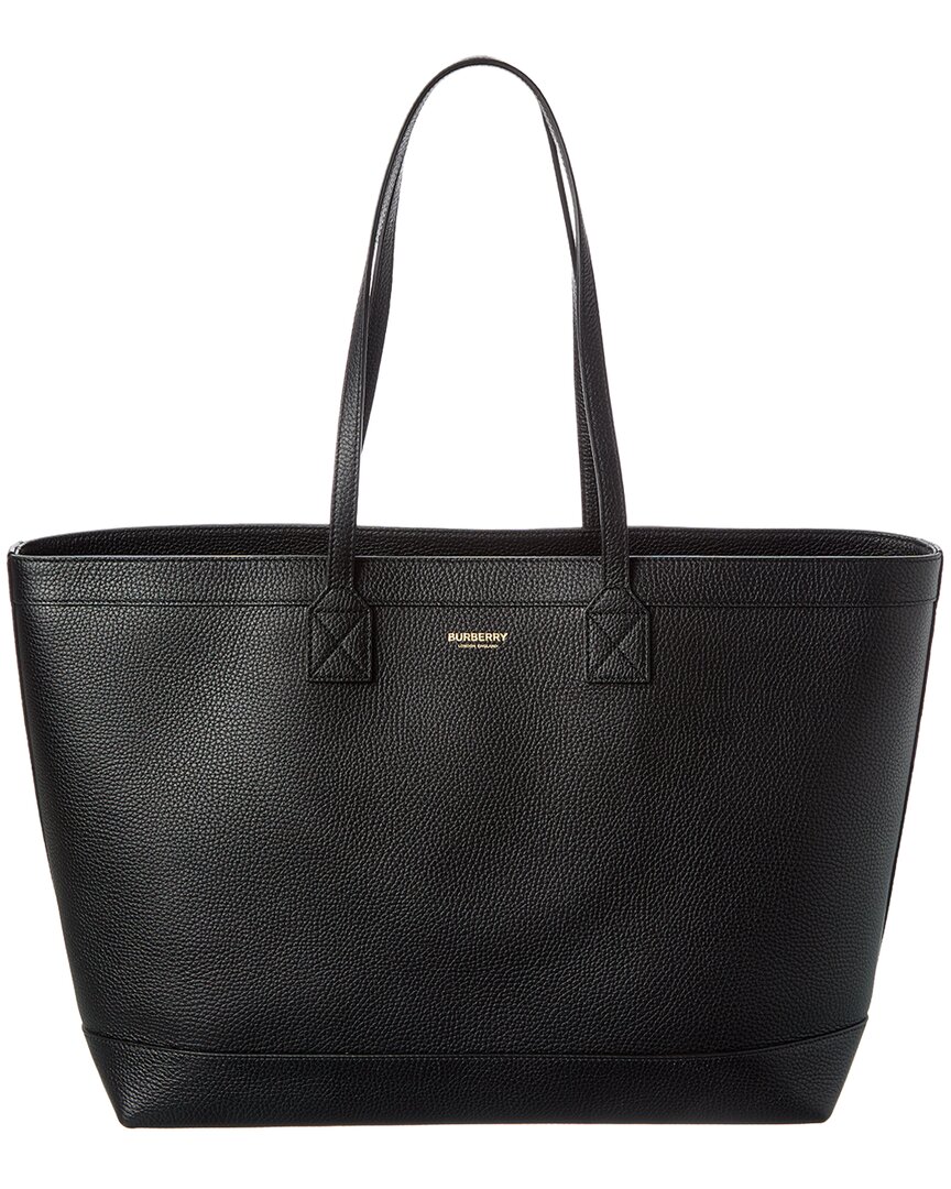 Burberry Leather Tote In Black