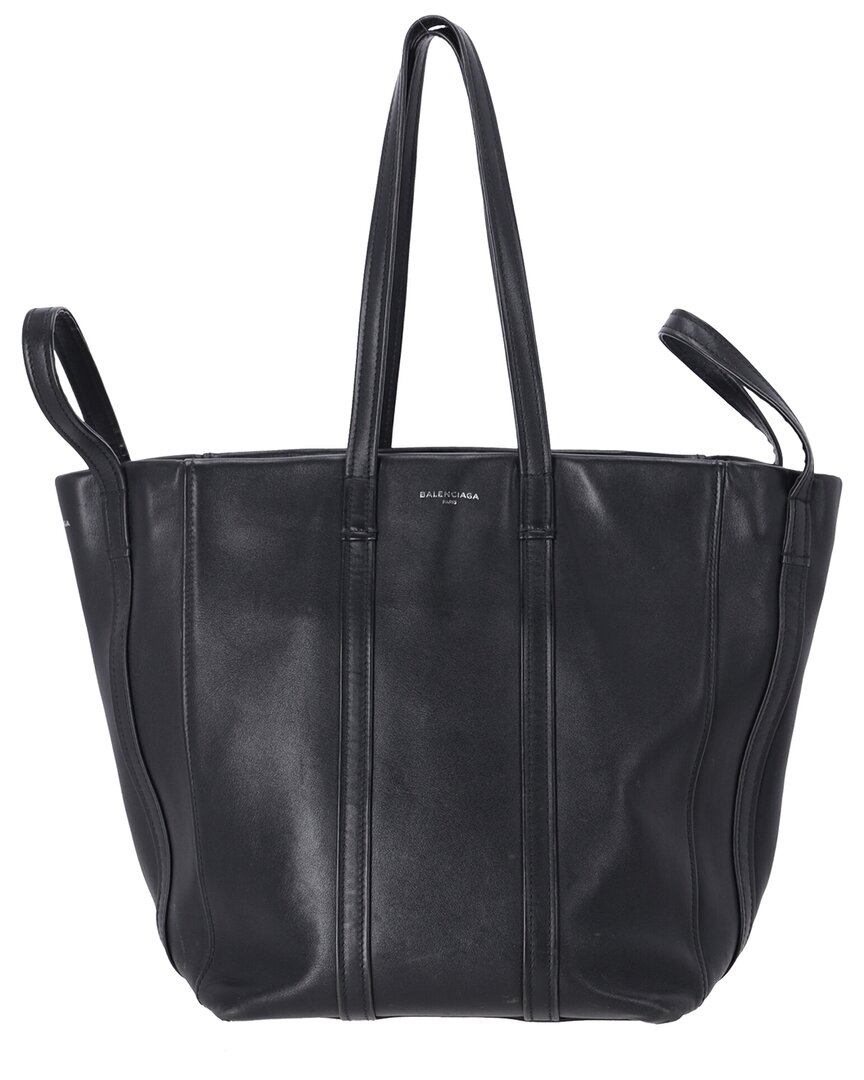 Balenciaga Black Leather Small Laundry Cabas Tote (authentic Pre-loved)