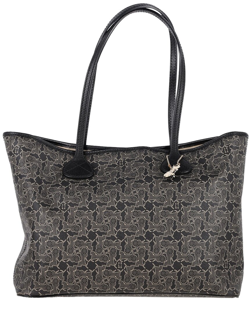 Celine Black Print Coated/waterproof Canvas Tote (authentic Pre-loved)