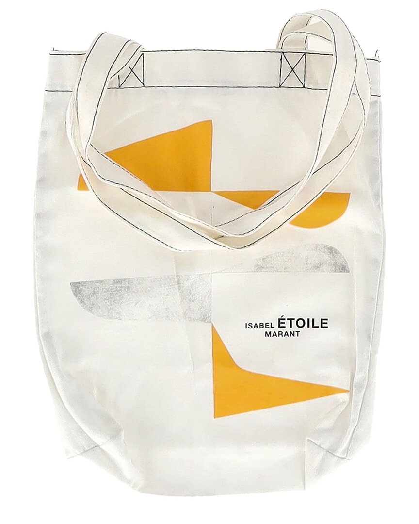 Pre-owned Isabel Marant Etoile White Canvas Printed Tote (authentic Pre-loved)