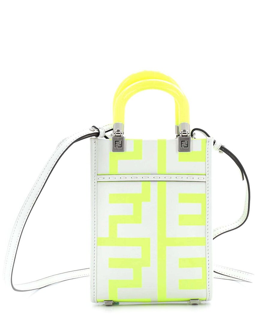 Fendi Yellow Sheep Leather X Marc Jacobs Sunshine Shopper Tote Printed Mini (authentic Pre-loved)