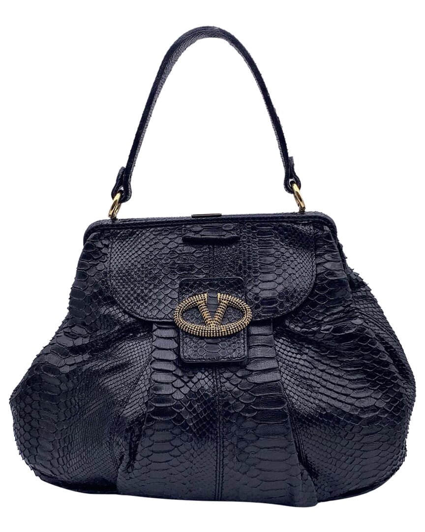 Valentino Garavani Valentino Black Leather Vlogo Tote (authentic Pre-loved)