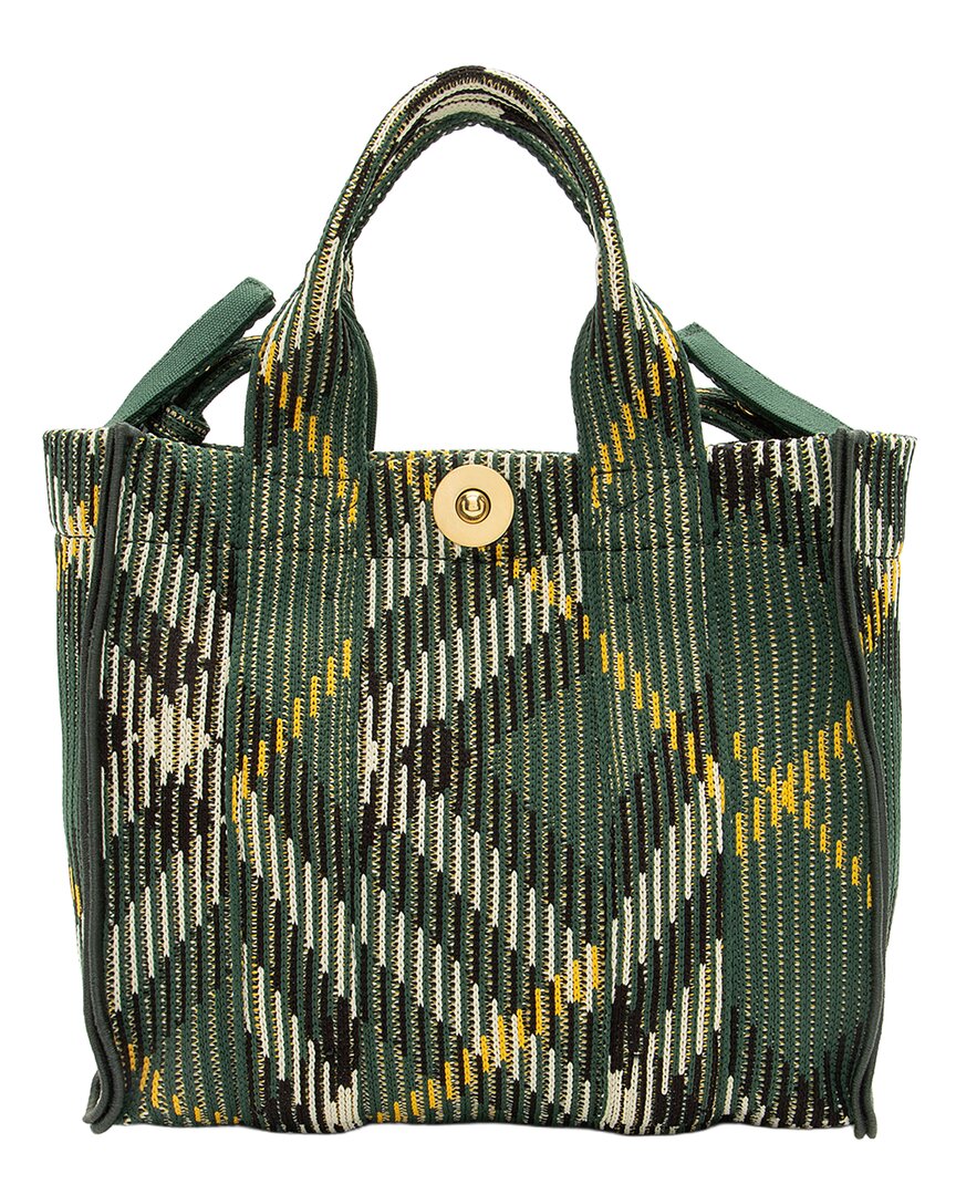 Burberry Green Fabric & Knit Scarlet Mini Tote (authentic Pre-loved)