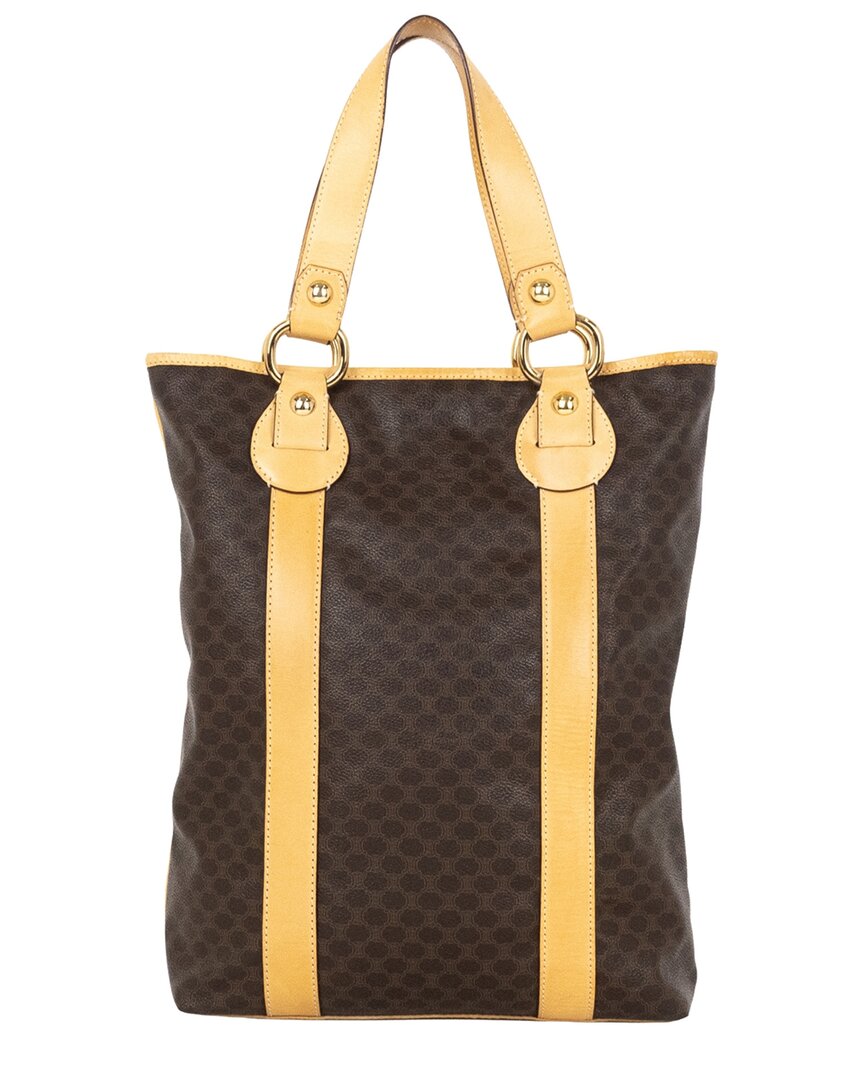 Celine Brown Macadam Coated Canvas Tote (authentic Pre-loved)