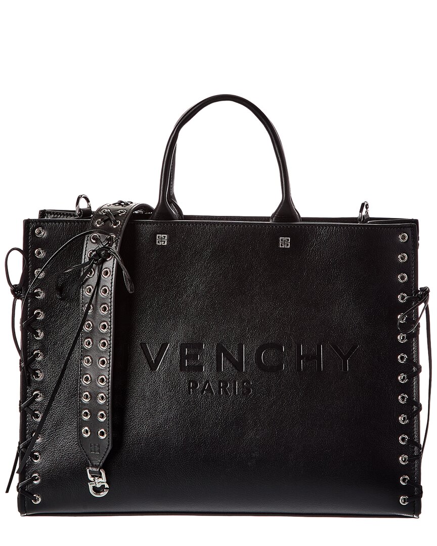 Givenchy 4g Medium Leather Tote In Black