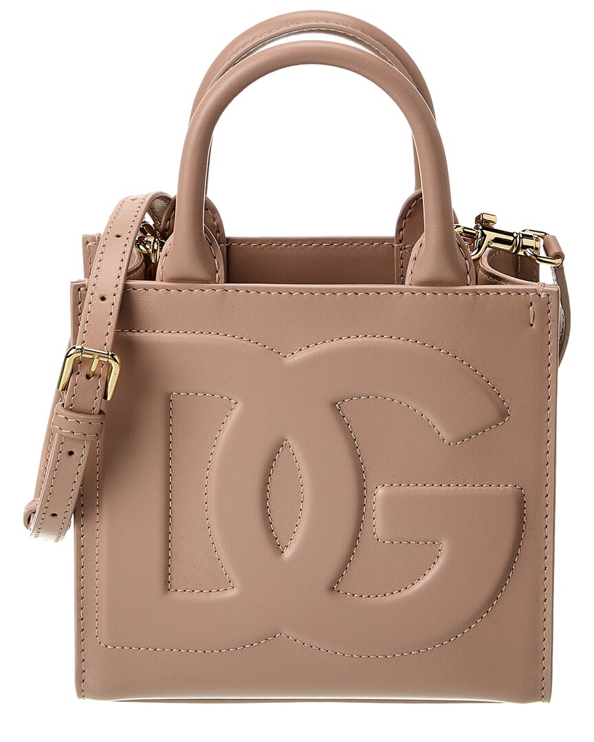 Dolce & Gabbana Dg Daily Mini Leather Shopper Tote In Gold