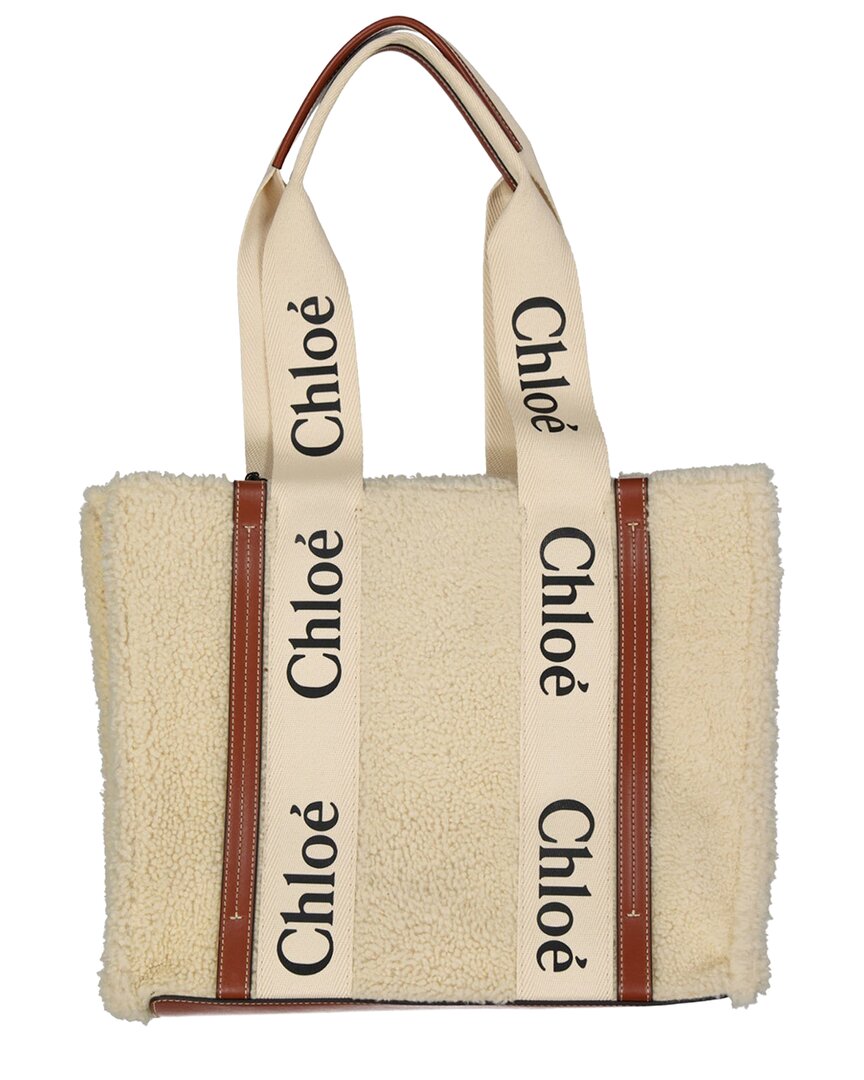 Chloé Woody Shearling Tote Bag