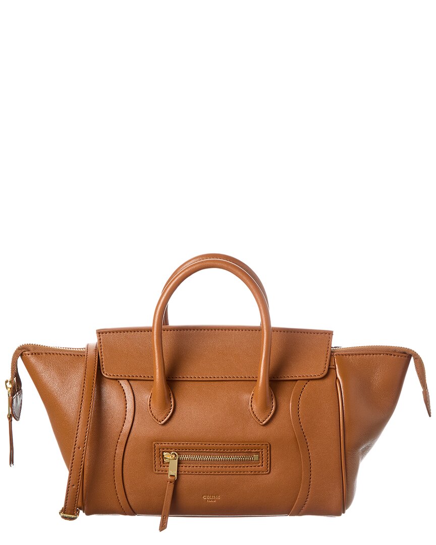 Celine Leather Shoulder Bag In Brown