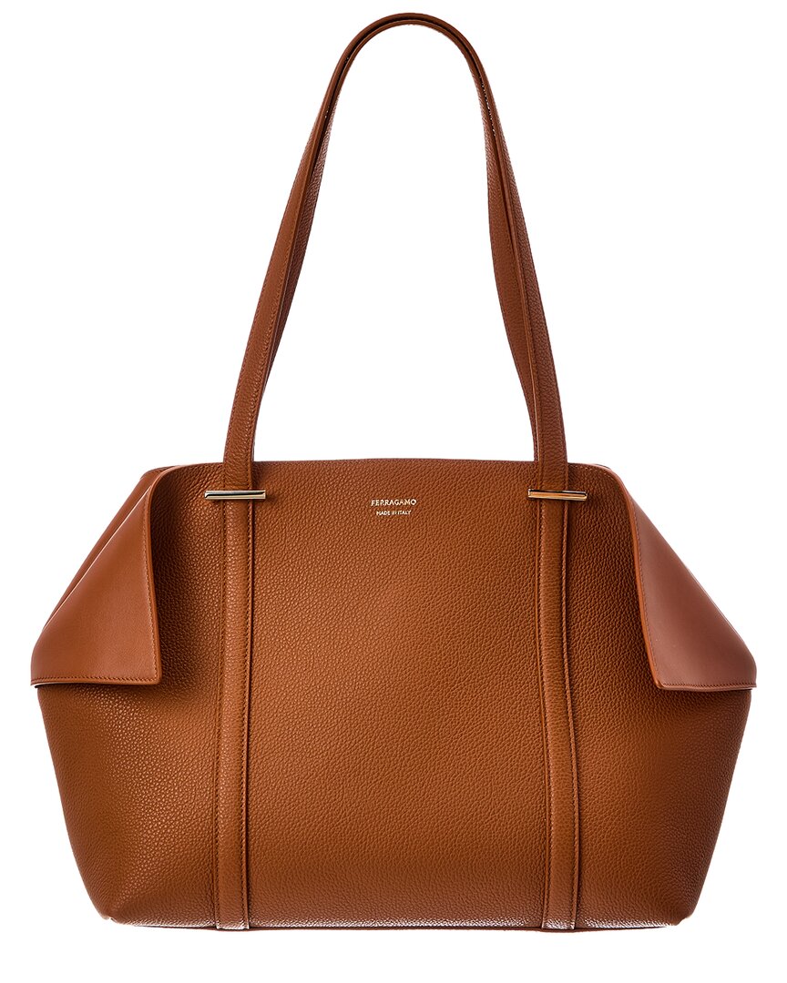 Ferragamo Logo Leather Tote