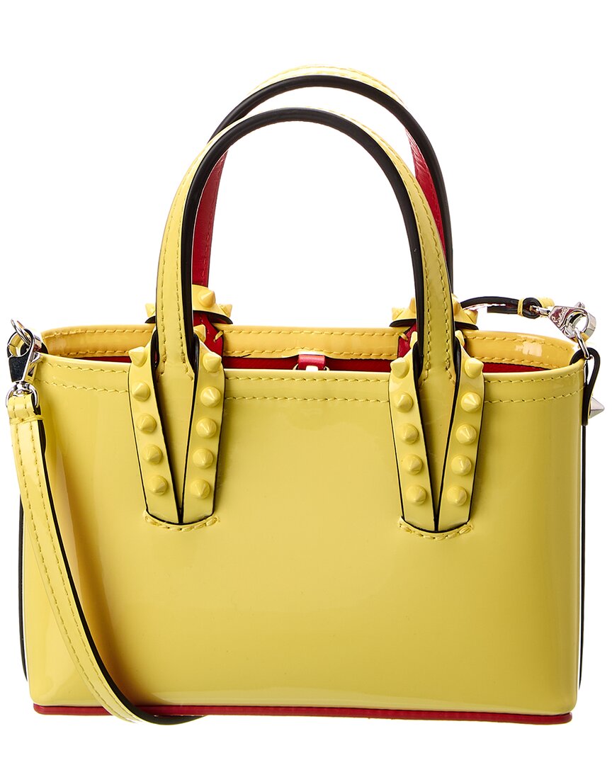 Christian Louboutin Cabata Nano Patent Tote In Yellow