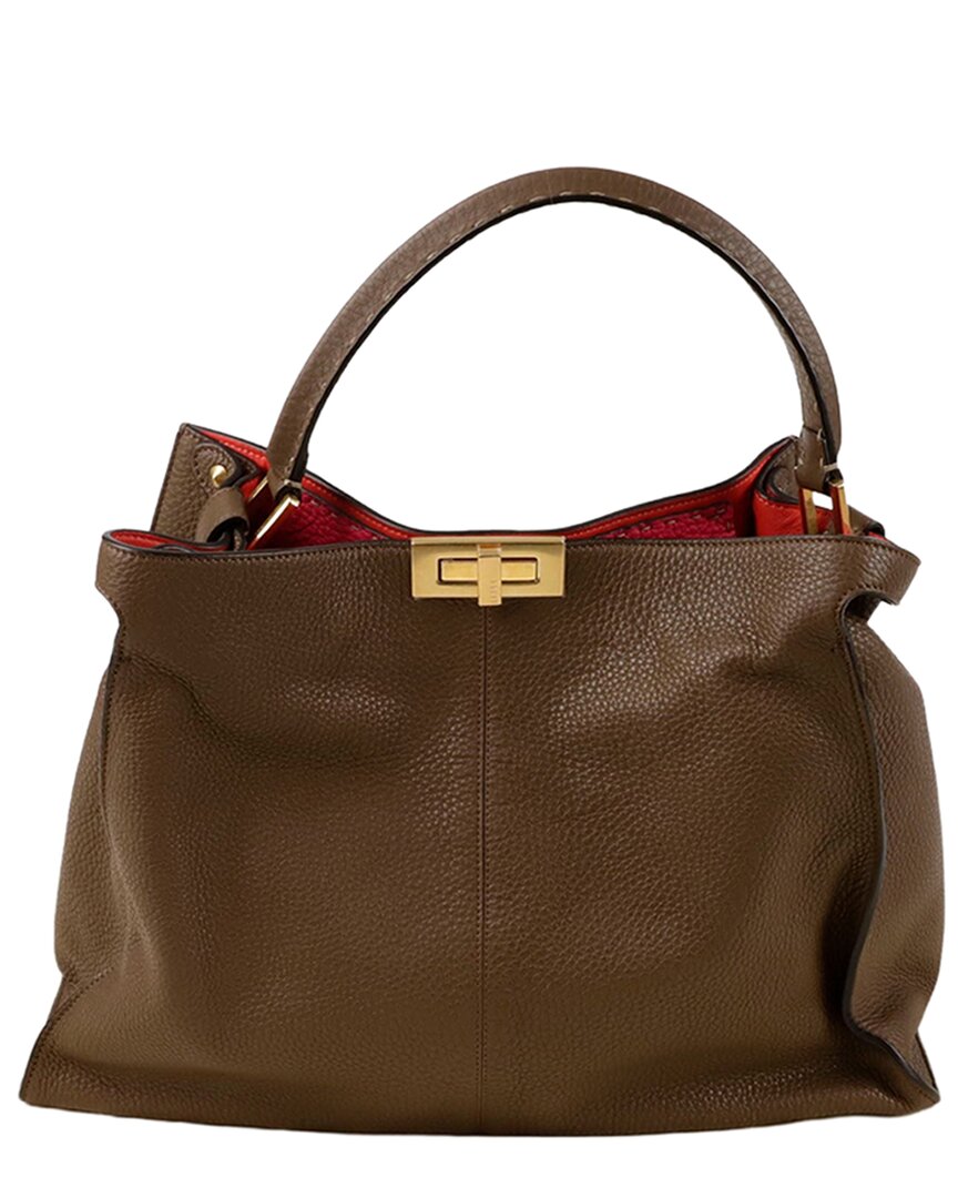 Fendi Peekaboo X-lite Large Tote Bag (authentic Pre-loved) In Brown